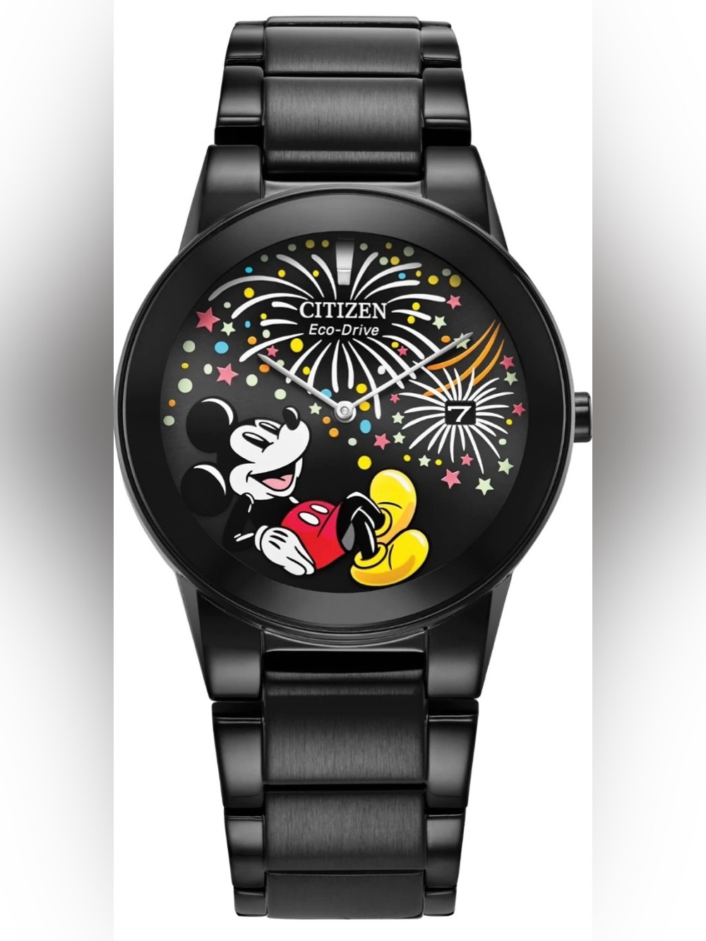 CITIZEN DISNEY MICKEY FIESTA AU1095-57W BLACK DIAL & BRACELET 40MM WATCH NIB